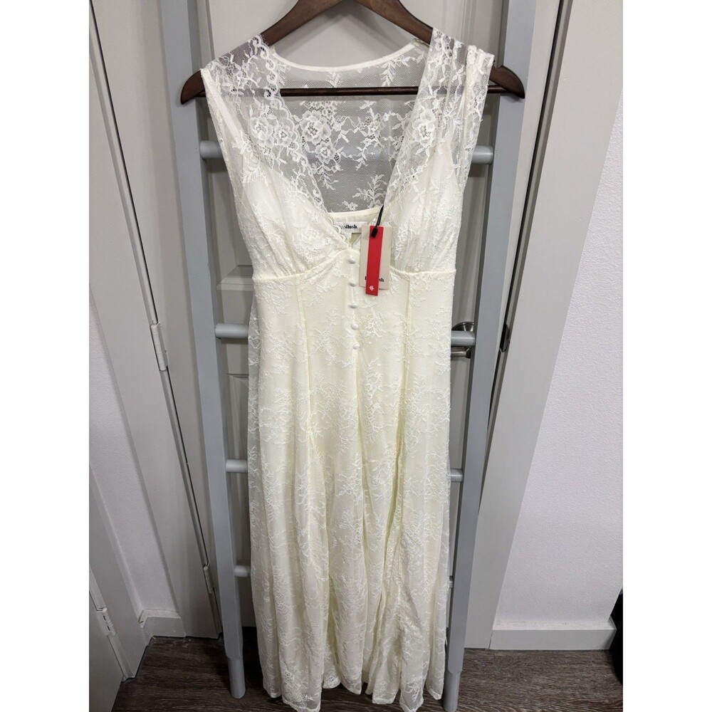 Shapewear Boho Floral Lace Front Slit Maxi Dress